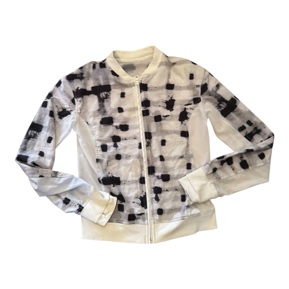 Lululemon Noir Jacket II Ghost‎ Weave White Black White 4 EUC